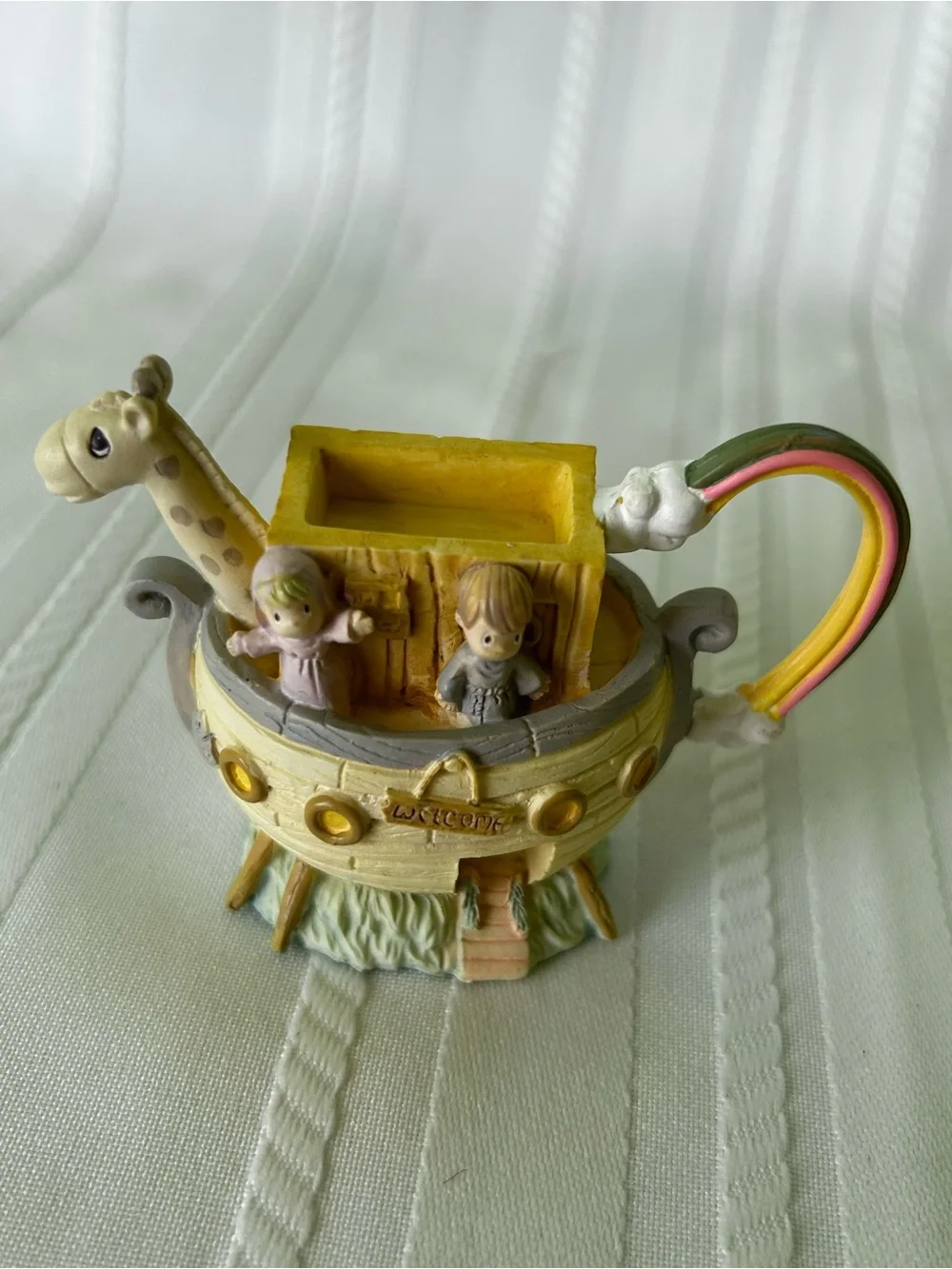 Vintage Enesco Precious Moments Pastel Noah's Ark display Tea Set Teapot